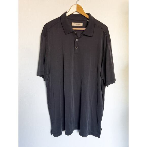 Tommy Bahama Polo Shirt Modal Button XXL Black Gray Golf Classic Staple Outdoors - Picture 1 of 5